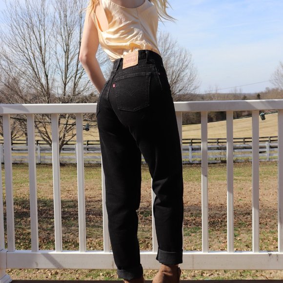 Levi's Denim - Rare Vintage Black Levis 550 High Waist Mom Jeans